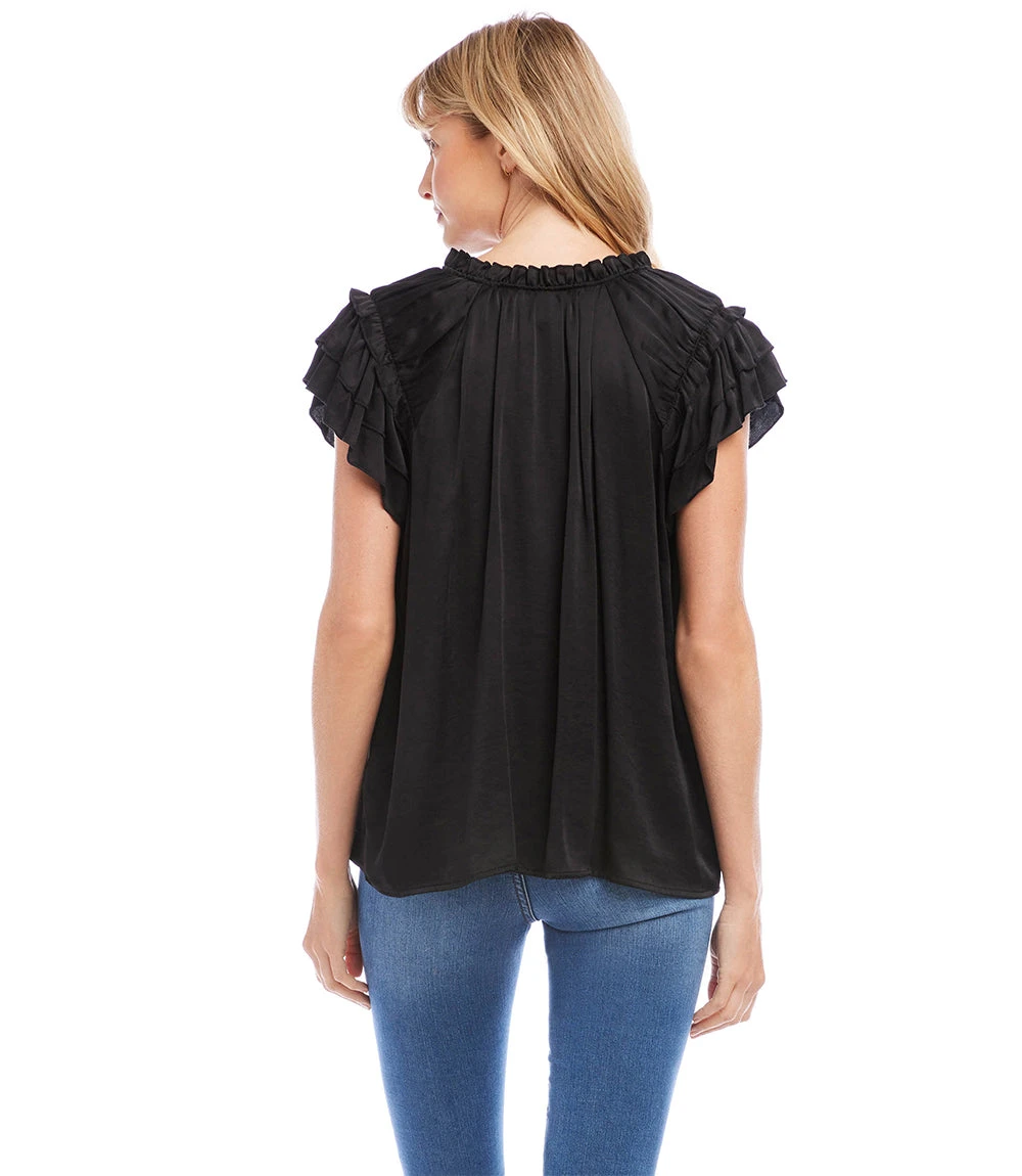 Flutter Sleeve Ruffle Top 2 Flutter Sleeve Ruffle Top - Image 2