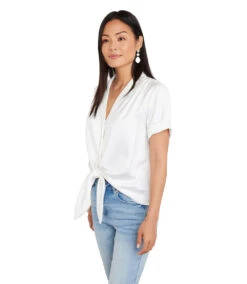 Roll Sleeve Tie-Front Top -The Daily Drape Sales karenkane 2023 spring 1L68125 OWH 003