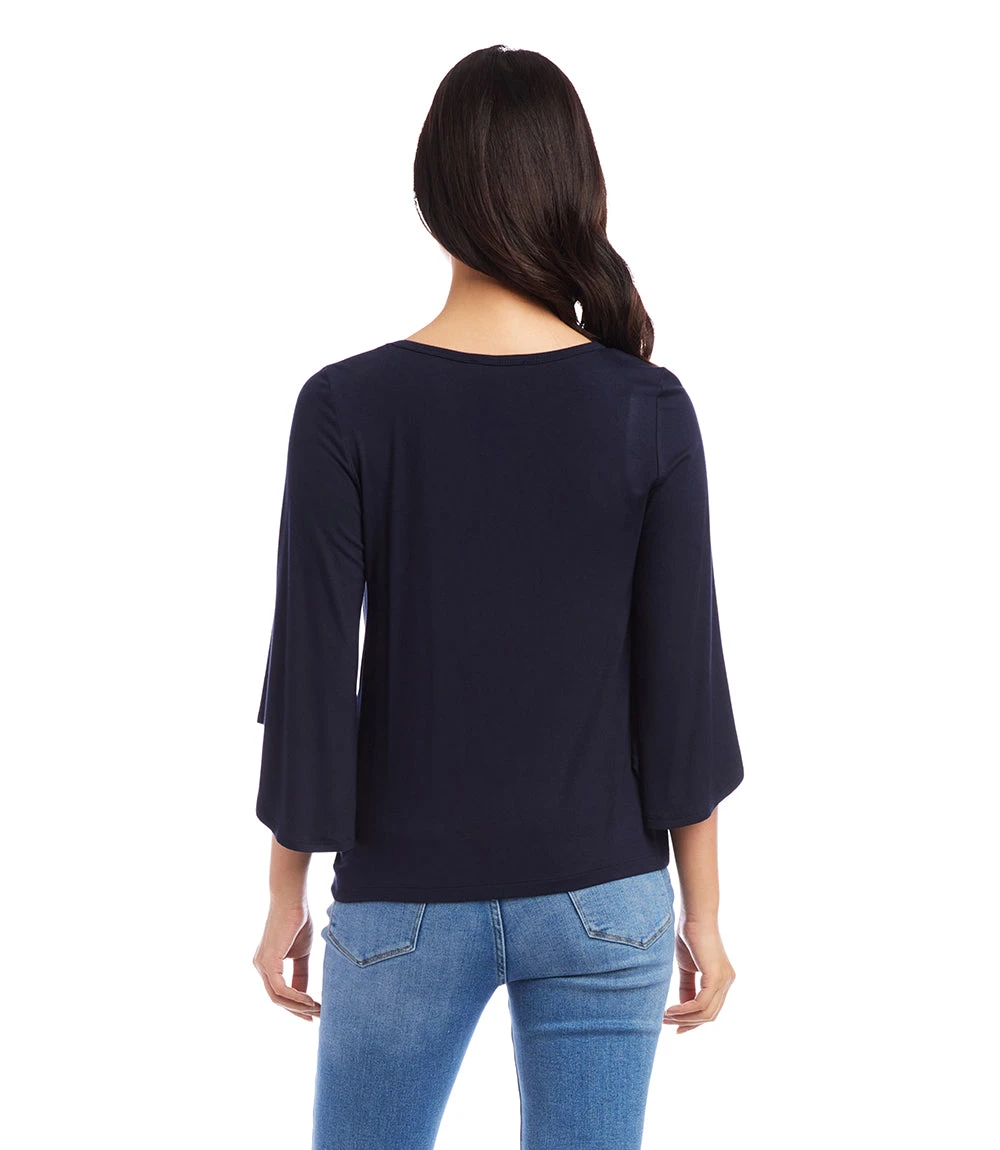Petite Size Flare Sleeve Pick Up Top 2 Petite Size Flare Sleeve Pick Up Top - Image 2