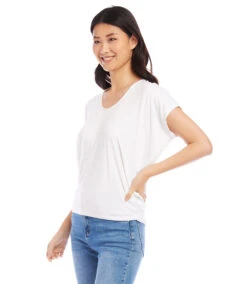 Extended Sleeve Top -The Daily Drape Sales karenkane 2023 summer 2L14224 WHT 003