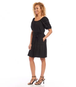 Short Sleeve Tiered Dress -The Daily Drape Sales karenkane 2023 summer 2L28400 BLK 003