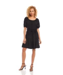 Short Sleeve Tiered Dress -The Daily Drape Sales karenkane 2023 summer 2L28400 BLK 004