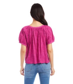 Eyelet Peasant Top -The Daily Drape Sales karenkane 2023 summer 2L40560 BER 003