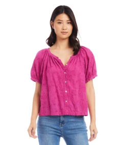 Eyelet Peasant Top -The Daily Drape Sales karenkane 2023 summer 2L40560 BER 005