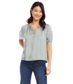 Petite Size Peasant Top -The Daily Drape Sales karenkane 2023 summer 2L54196P SAG 004