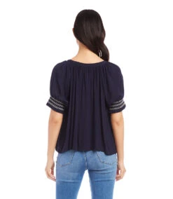 Smocked Sleeve Top -The Daily Drape Sales karenkane 2023 summer 2L87573 NAV 003