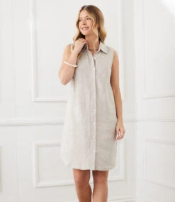 Sleeveless Shirtdress -The Daily Drape Sales karenkane 2L01557 OAT 007
