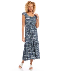 Tiered Midi Dress -The Daily Drape Sales karenkane 2L04229 PRT 002