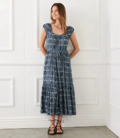 Tiered Midi Dress -The Daily Drape Sales karenkane 2L04229 PRT 005