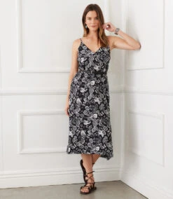 Side Slit Midi Dress -The Daily Drape Sales karenkane 2L61504 PRT 006