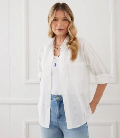 Eyelet Shirt -The Daily Drape Sales karenkane 2L75554 OWH 007