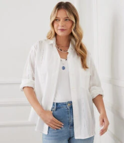 Eyelet Shirt -The Daily Drape Sales karenkane 2L75554 OWH 008